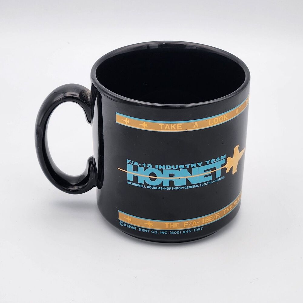F/A-18 Hornet Industry Team Ceramic Mug England Coffee Cup 22K Gold Decoration